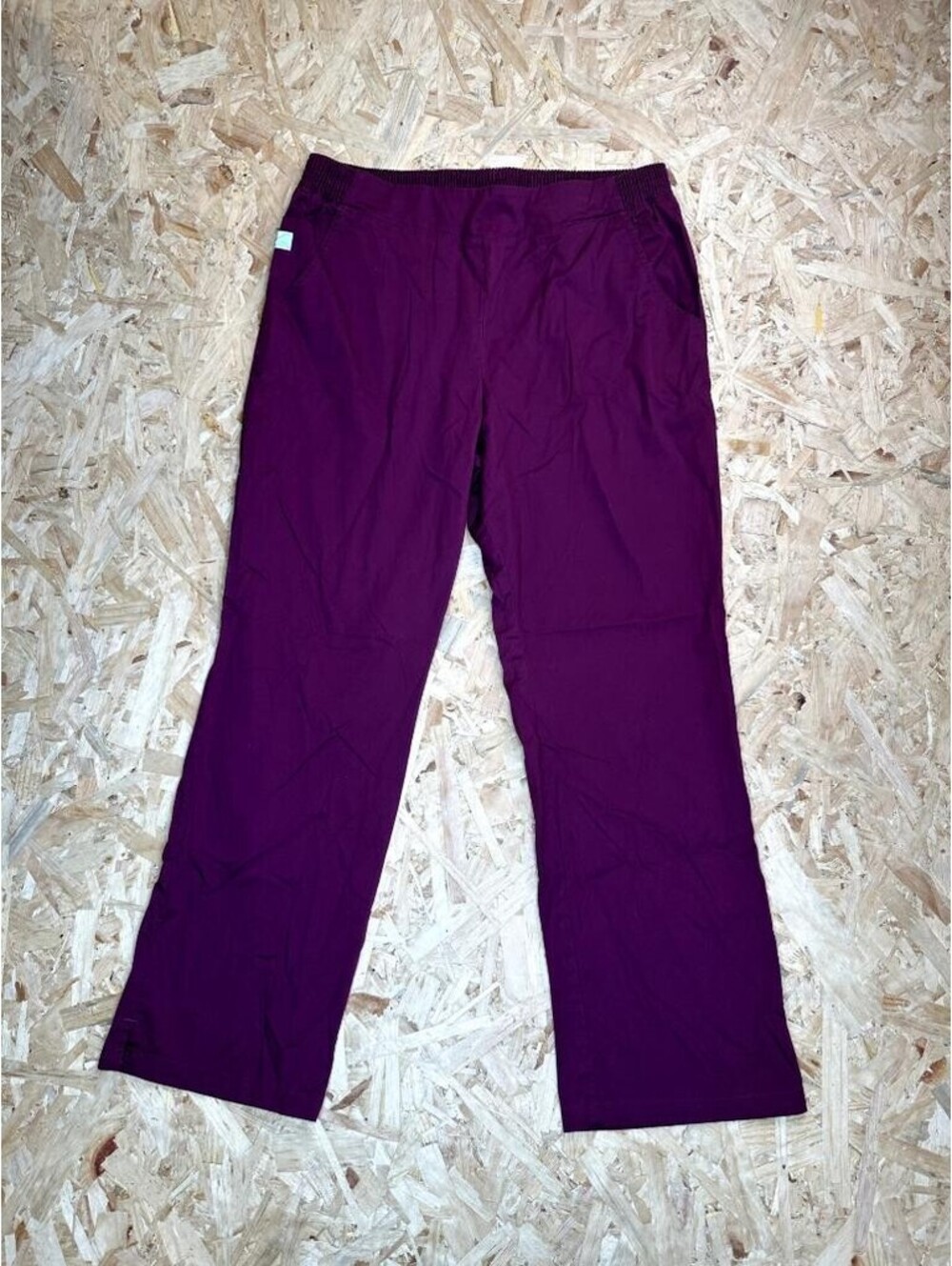 Butter-Soft Stretch Scrub Pants Womens Large Wine Purple Medical Uniform Bottoms